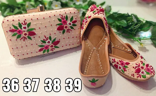 Hand Work Jutti And Clutch Combo Latest Collection